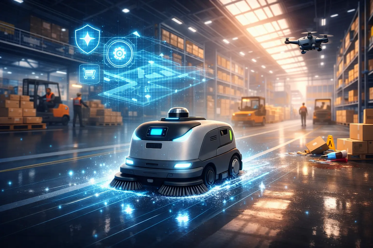 Pourquoi les entrepôts passent aux robots laveurs